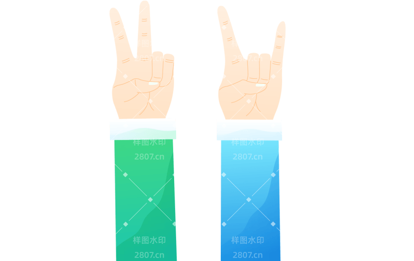 卡通感建党节手势元素贴纸