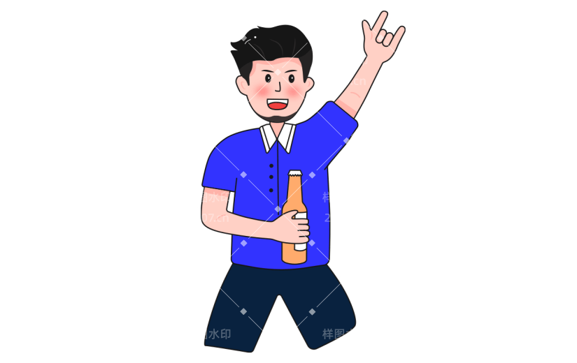 卡通感父亲节男人元素贴纸