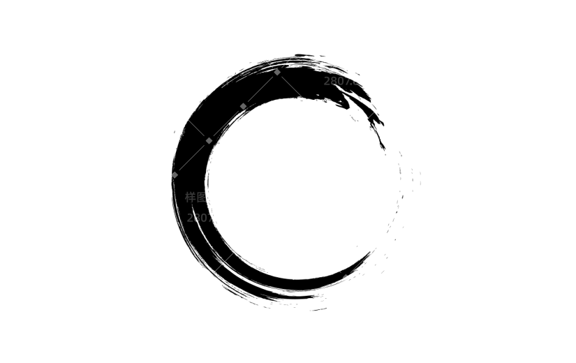 中国风水墨毛笔圆圈圆环元素