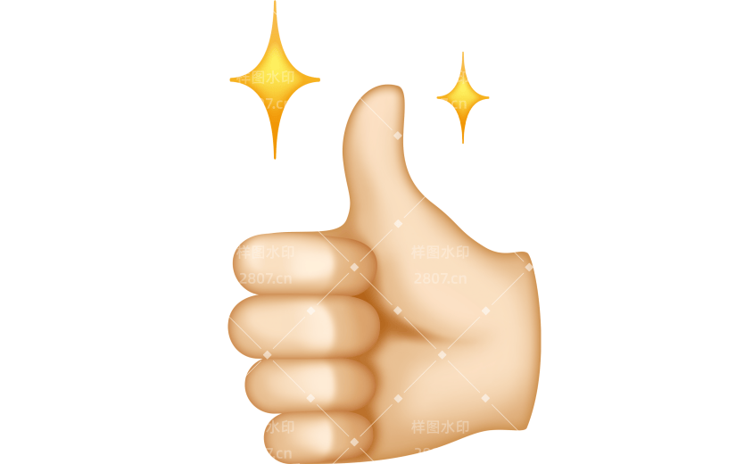 营销卖货点赞厚涂立体emoji手势贴纸