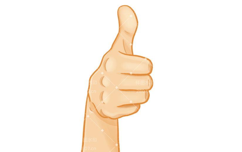 插画手势贴纸 大拇指