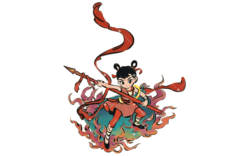 网络热点哪吒人像元素AIGC贴纸