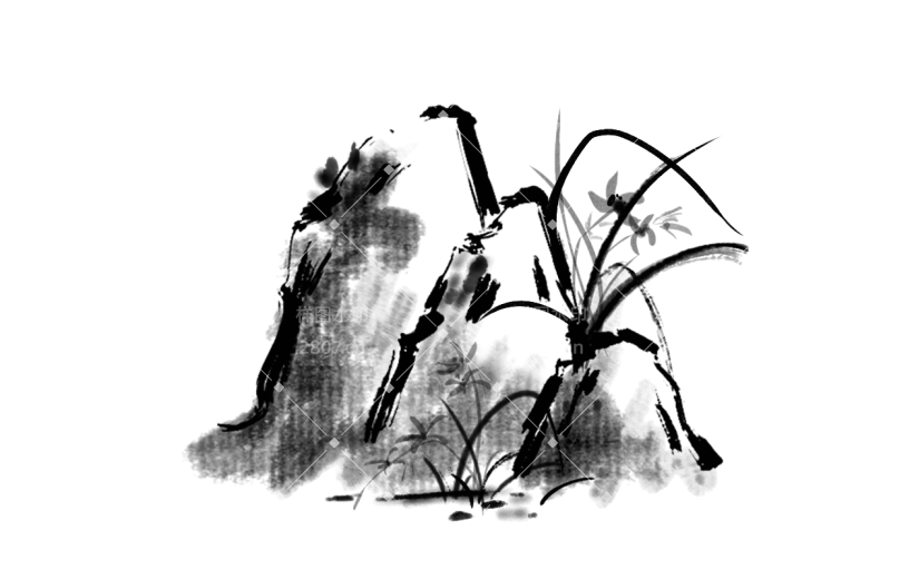 简约水墨画贴纸
