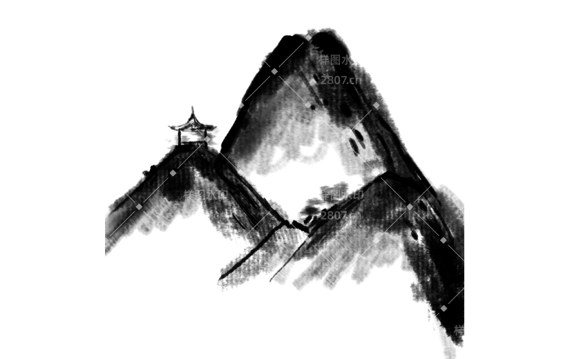 简约水墨画贴纸