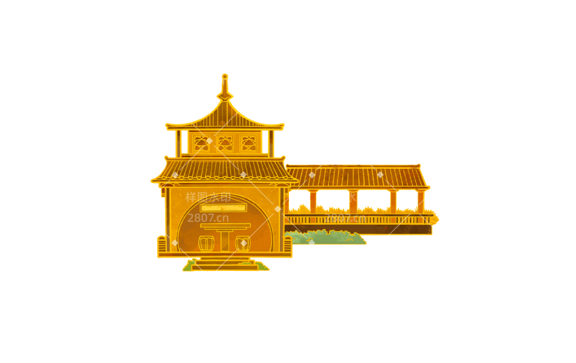 双十一双11电商促销活动中国风国潮建筑