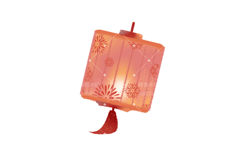 喜庆粉色中式灯笼新年元素