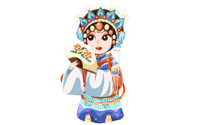 手绘-Q版京剧人物贴纸8