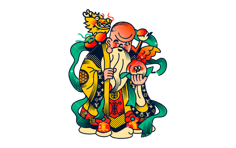 卡通感春节元素贴纸