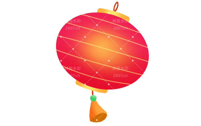 卡通感春节灯笼元素贴纸