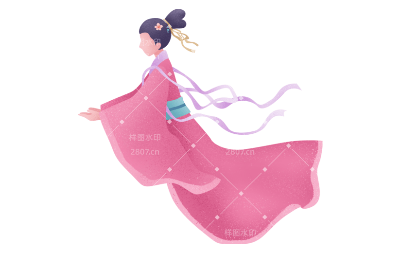 手绘-七夕人物元素-织女
