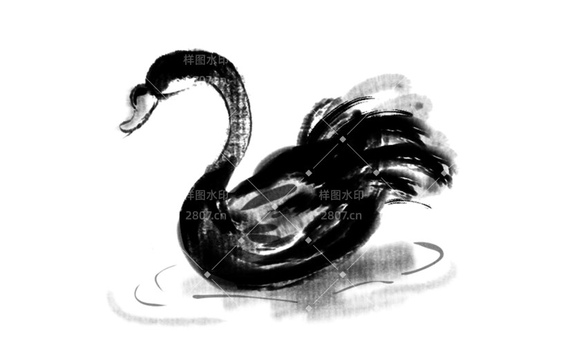 简约水墨画贴纸