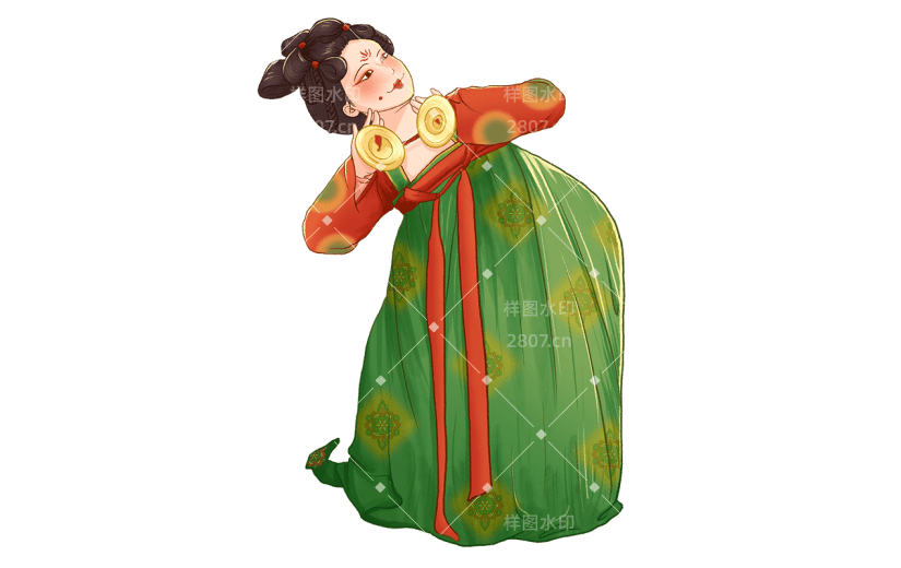 卡通中国风仕女形象人物元素