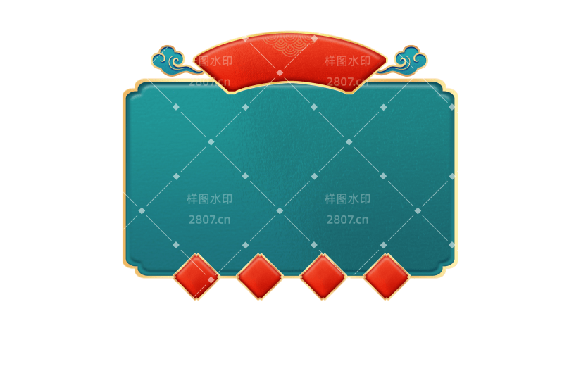 大气中式几何边框元素