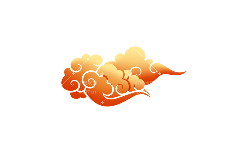 卡通感祥云元素贴纸