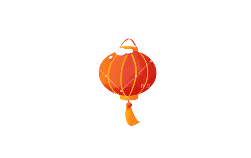 卡通感春节灯笼元素贴纸