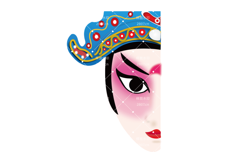 世界戏剧日戏曲小生AI矢量装饰图案