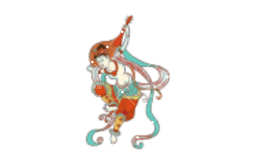 淡彩颜色敦煌壁画人物元素