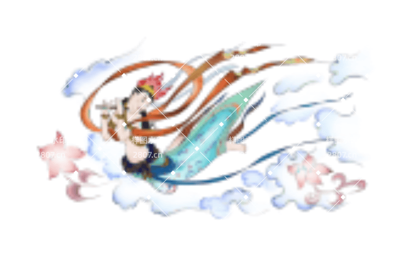 敦煌壁画飞天人物插画