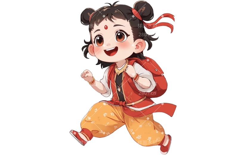 哪吒教育培训插画AIGC