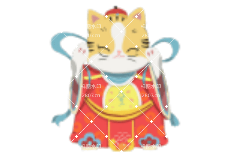 中国风卡通招财猫财神形象元素