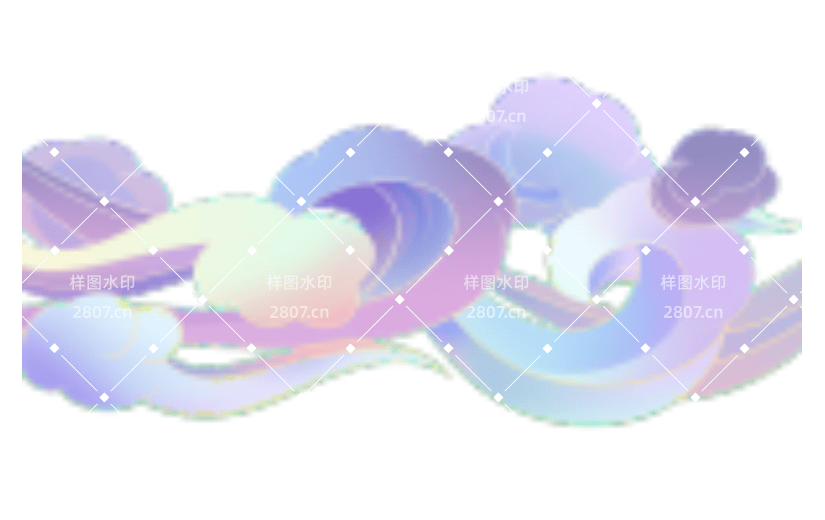 国潮彩色祥云云纹