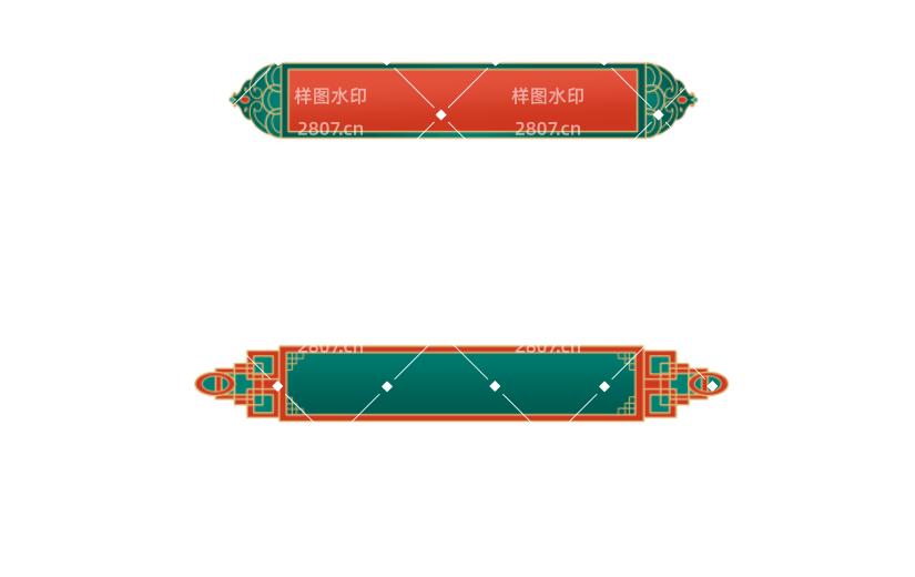 中式国潮烫金标题框