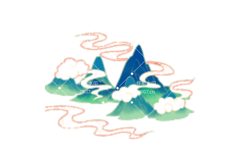 国风国潮高山山水祥云