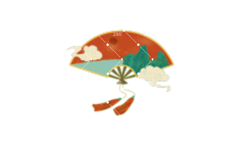 中国风国潮扇子山水