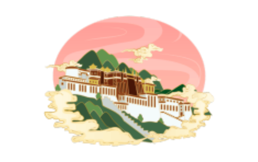 国潮鎏金布达拉宫元素