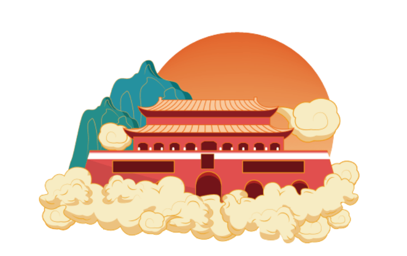 国潮北京城门建筑矢量素材