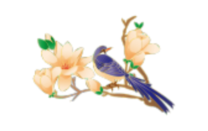 国潮鎏金花鸟元素