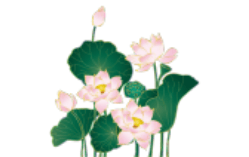荷花鎏金矢量元素