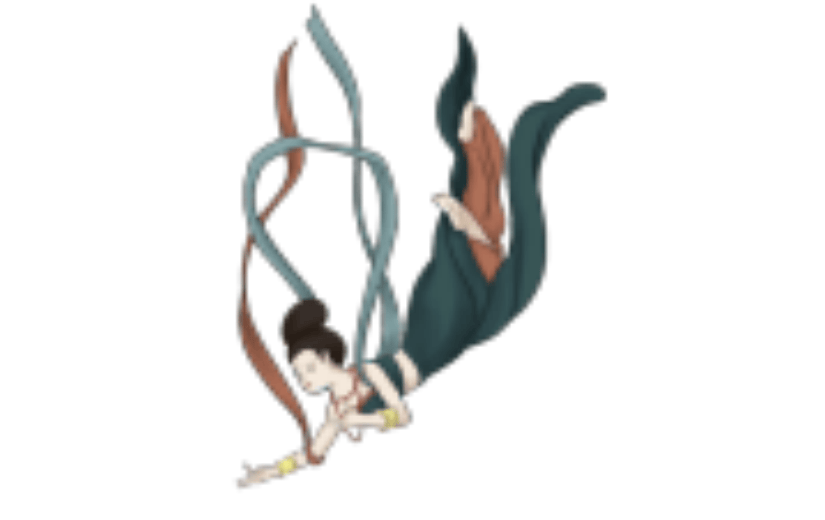 敦煌手绘俯飞冲天女神