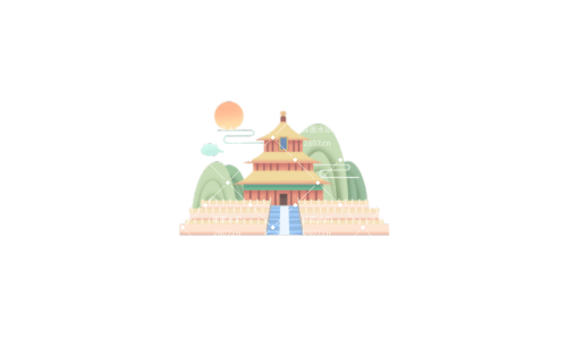 国风剪纸天坛元素