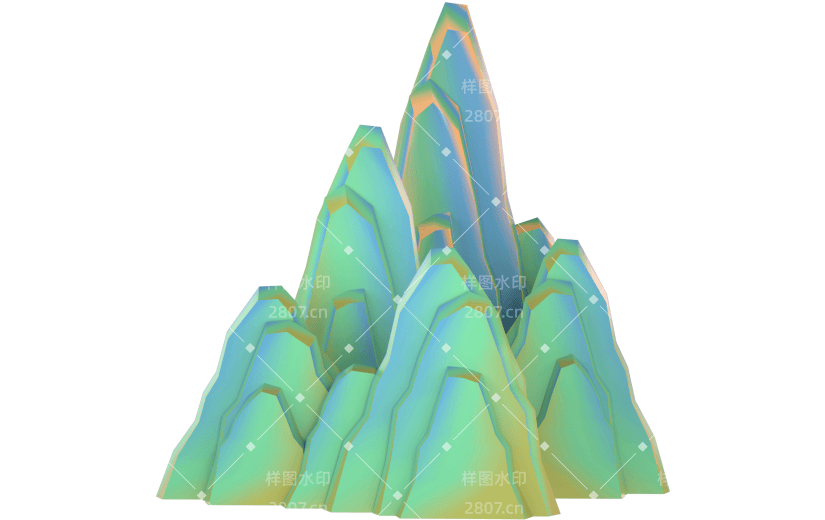 3D国潮-山峰渐变7