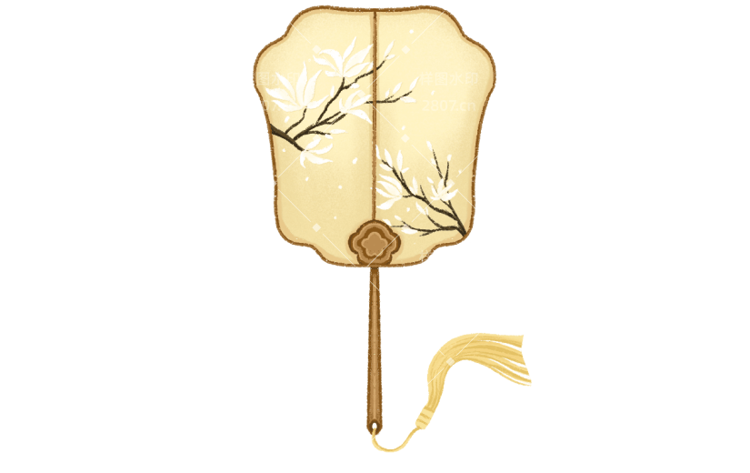 油画棒-扇子元素