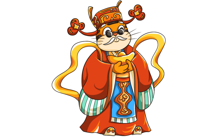 春节喜庆的可爱卡通财神爷元素