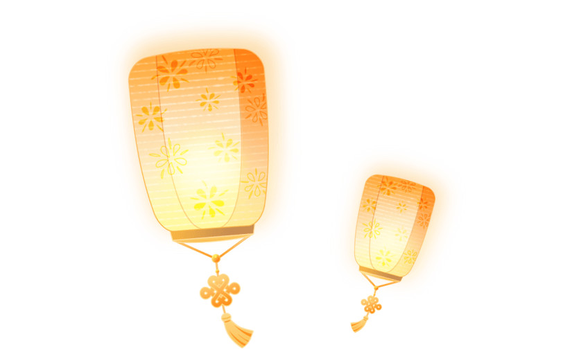 中元节灯笼元素贴纸