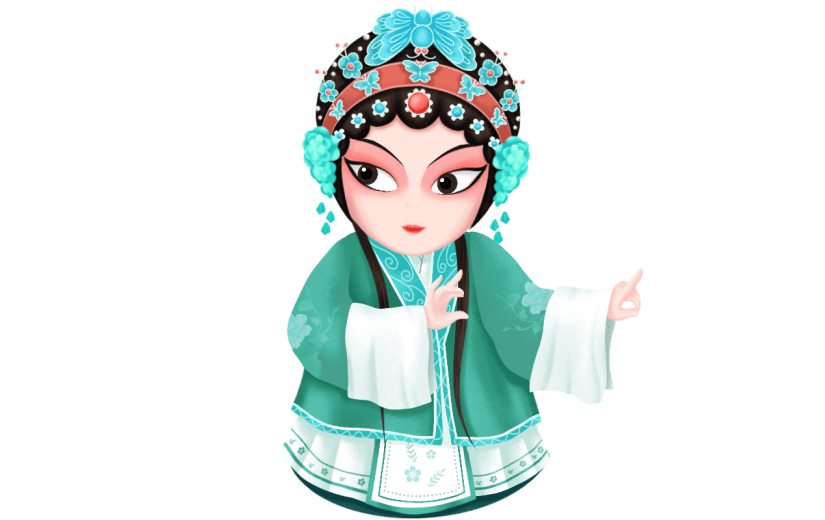 手绘-京剧文化人物贴纸5