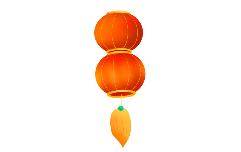 中国风春节灯笼元素贴纸