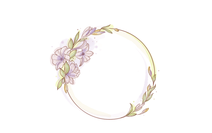 手绘线条几何花朵边框