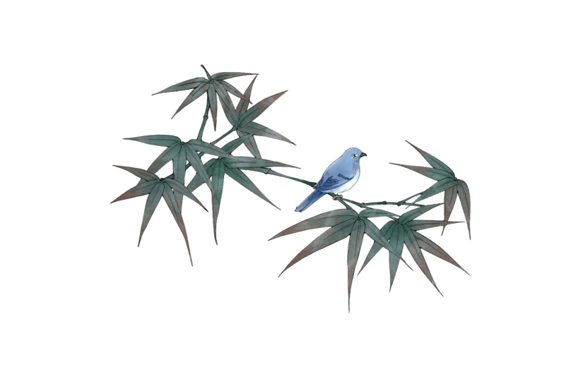 手绘-工笔画竹子植物贴纸7