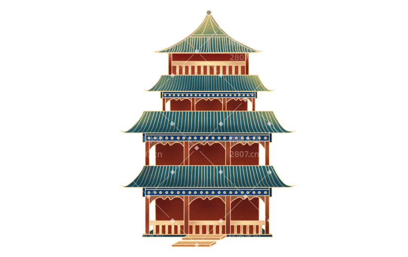 中国风贴纸-塔