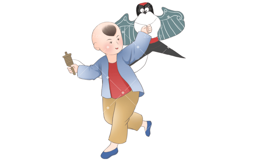 中国风-人物-小孩放纸鸢
