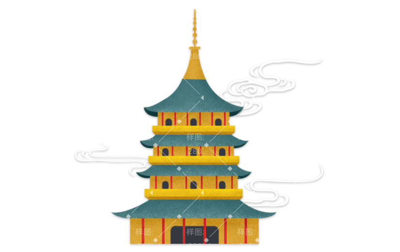 中国风-中秋节-塔