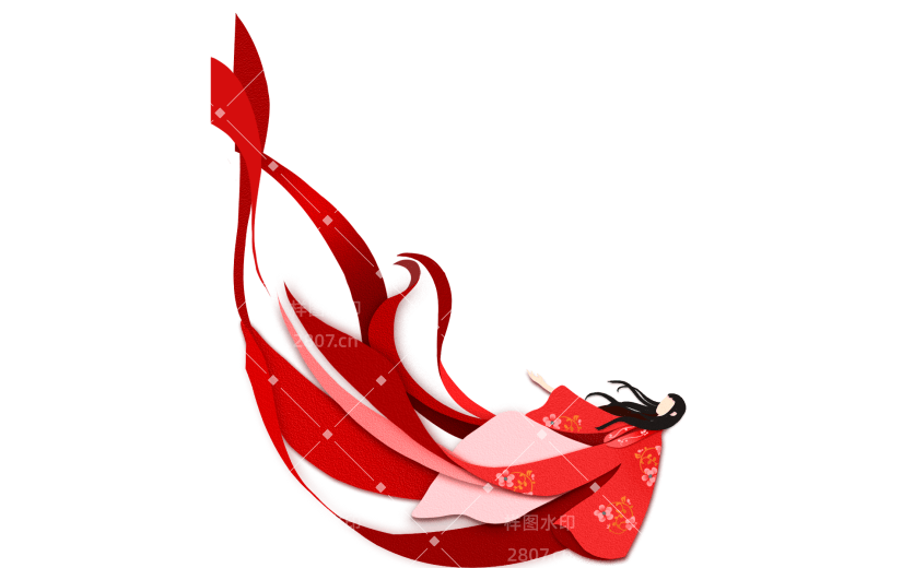 七夕节中国风插画贴纸-紫霞