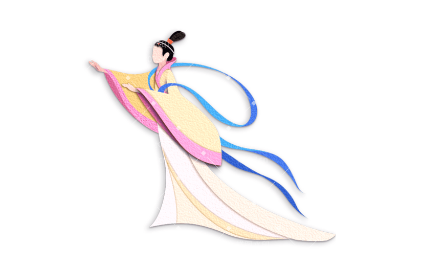 七夕节中国风插画贴纸-织女
