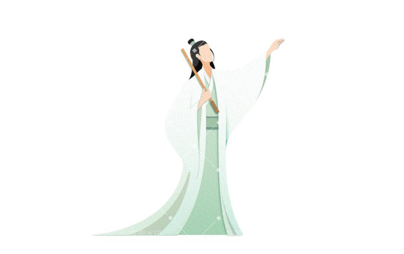 七夕节中国风插画贴纸-许仙