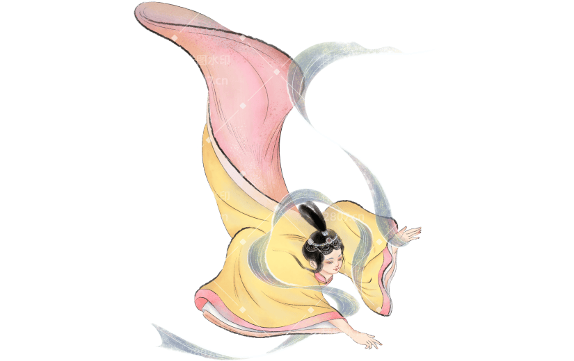 七夕节中国风插画贴纸-织女