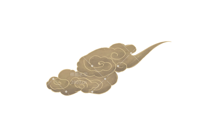 七夕节中国风插画贴纸-云